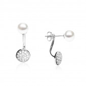 Cercei argint cu perle naturale si cristale DiAmanti AE4391-N-AS